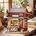 Fsolis Book Nook Kit DIY Miniature House Kit for Adults Mini House Tiny 3D Puzzles for Bookshelf Diorama Decor Gifts for Women Teenagers Puzzle Lovers Japanese Fan Shop - Image 4