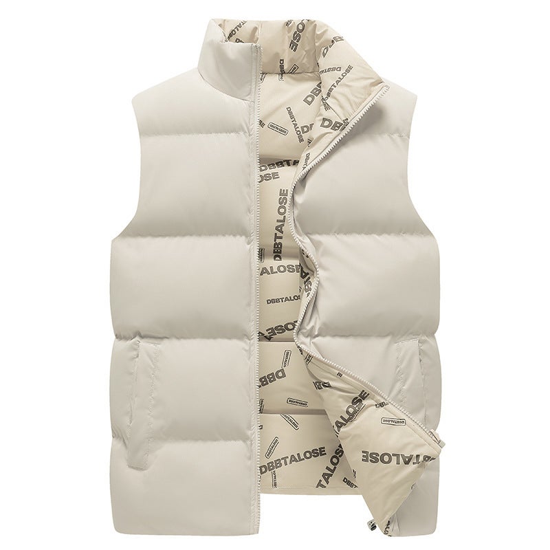 Men'S Vest 2023 New Double-Sided Wear Thickened Warm Outdoor Sports Leisure Printed Cotton Wipe - Image 3