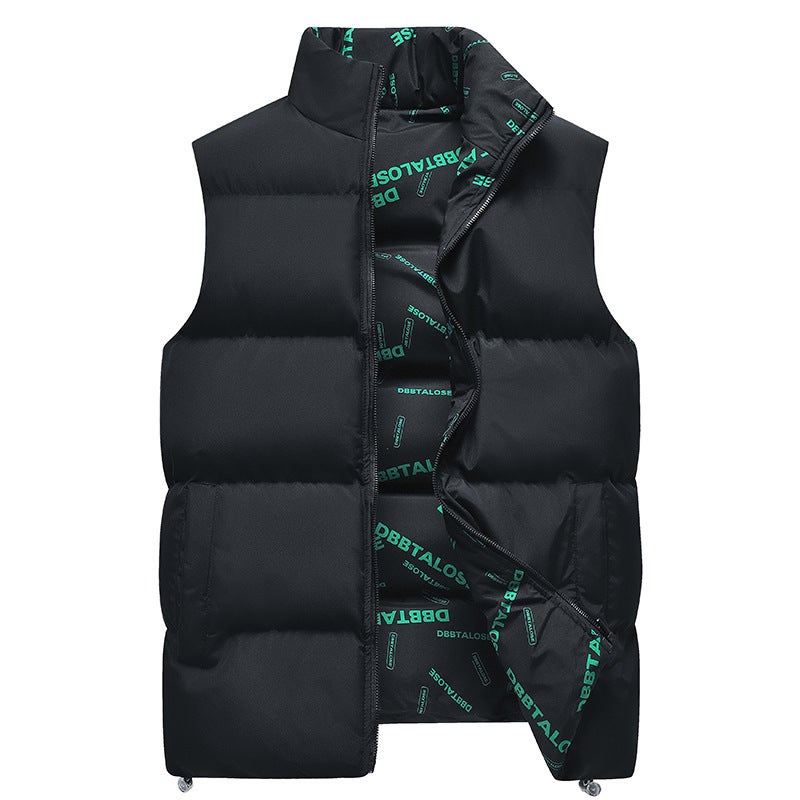 Men'S Vest 2023 New Double-Sided Wear Thickened Warm Outdoor Sports Leisure Printed Cotton Wipe - Image 5