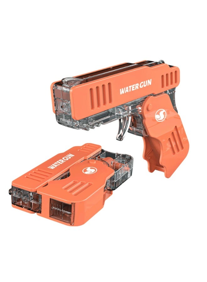 Goolsky 1-Pack Manual Water Gun Toy - No Batteries Needed, Foldable & Portable Pocket water pistol with Pull Lever - Orange - for Outdoor, Birthday Parties, Summer - Kids Boys Girls Ages 3-8 - Compact Water Warfare Toy for Backyard, School, Travel, Mini Water Gun, Outdoor Play, Sleek Design, Batterypowered Water Gun - Image 1