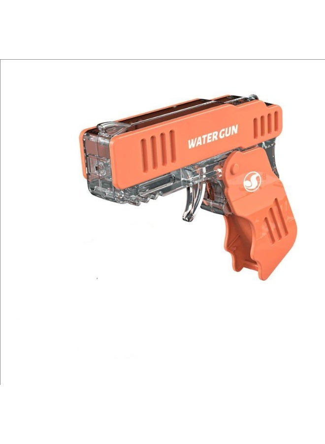 Goolsky 1-Pack Manual Water Gun Toy - No Batteries Needed, Foldable & Portable Pocket water pistol with Pull Lever - Orange - for Outdoor, Birthday Parties, Summer - Kids Boys Girls Ages 3-8 - Compact Water Warfare Toy for Backyard, School, Travel, Mini Water Gun, Outdoor Play, Sleek Design, Batterypowered Water Gun - Image 5