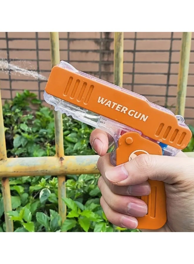 Goolsky 1-Pack Manual Water Gun Toy - No Batteries Needed, Foldable & Portable Pocket water pistol with Pull Lever - Orange - for Outdoor, Birthday Parties, Summer - Kids Boys Girls Ages 3-8 - Compact Water Warfare Toy for Backyard, School, Travel, Mini Water Gun, Outdoor Play, Sleek Design, Batterypowered Water Gun - Image 2