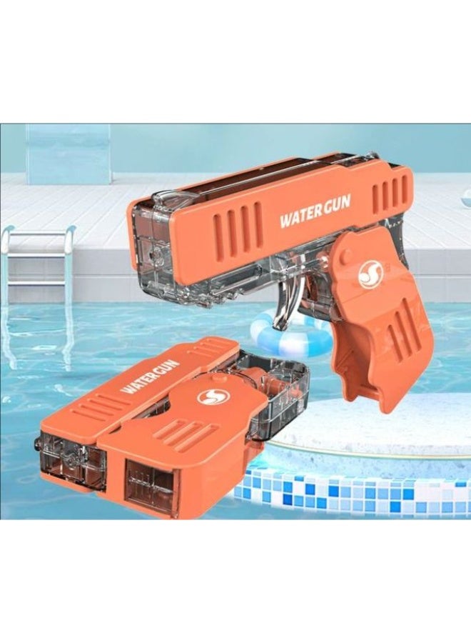 Goolsky 1-Pack Manual Water Gun Toy - No Batteries Needed, Foldable & Portable Pocket water pistol with Pull Lever - Orange - for Outdoor, Birthday Parties, Summer - Kids Boys Girls Ages 3-8 - Compact Water Warfare Toy for Backyard, School, Travel, Mini Water Gun, Outdoor Play, Sleek Design, Batterypowered Water Gun - Image 3