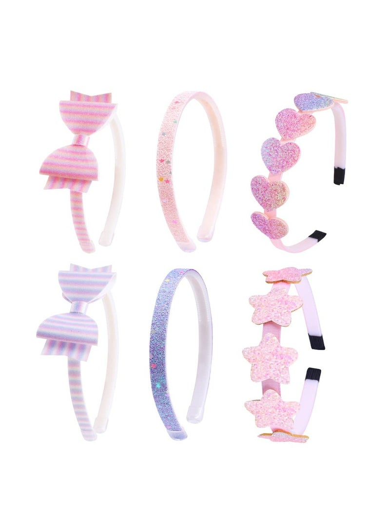 أوزيغالور أربطة رأس للفتيات أربطة رأس لامعة للأطفال أربطة رأس على شكل قوس/قلب/نجمة للفتيات الصغيرات والمراهقات - Image 1