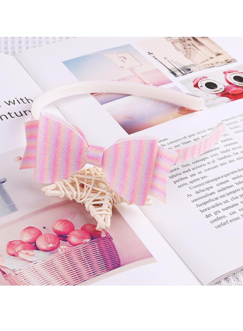 أوزيغالور أربطة رأس للفتيات أربطة رأس لامعة للأطفال أربطة رأس على شكل قوس/قلب/نجمة للفتيات الصغيرات والمراهقات - Image 5