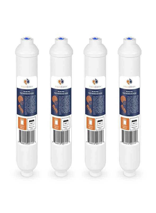 أكوابون فلتر مياه Aquaboon T33 من الكربون النشط المدمج للثلاجة وصانعة الثلج مع توصيل سريع لخط مياه 1/4 متوافق مع ICF-10، عبوة من 4 قطع - Image 1