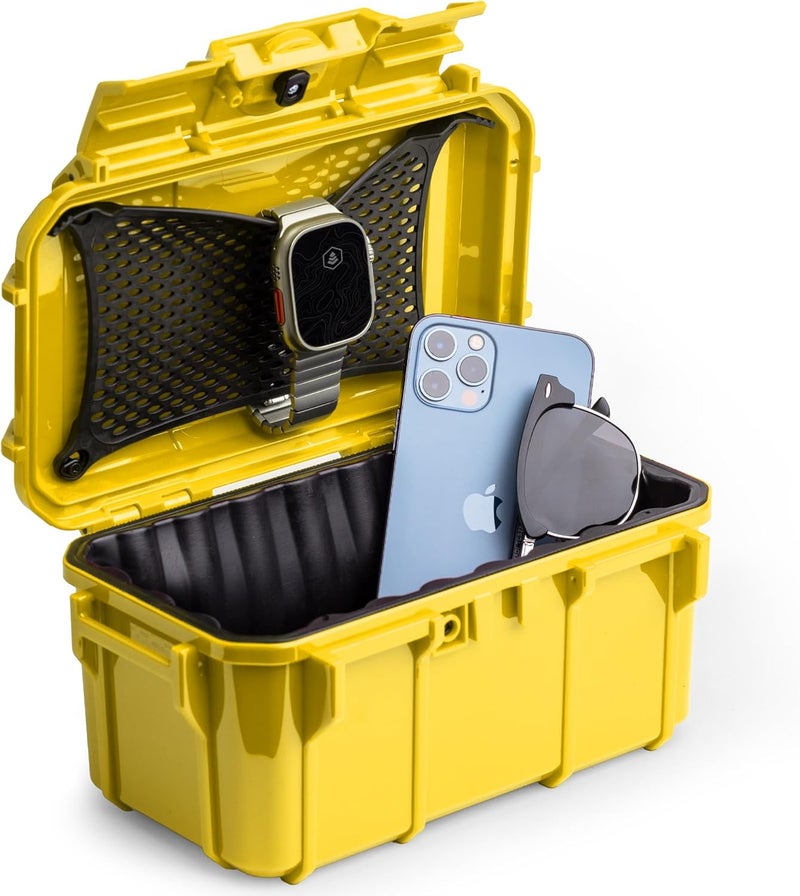 Evergreen 58 Waterproof Dry Box Protective Case - Travel Safe/Mil Spec/USA Made - for Cameras, Lenses, Phones, Pistols, First Aid, Boating, Water Sports, Tacklebox, Ammo Can, Deck Boxes (Yellow) - Image 1