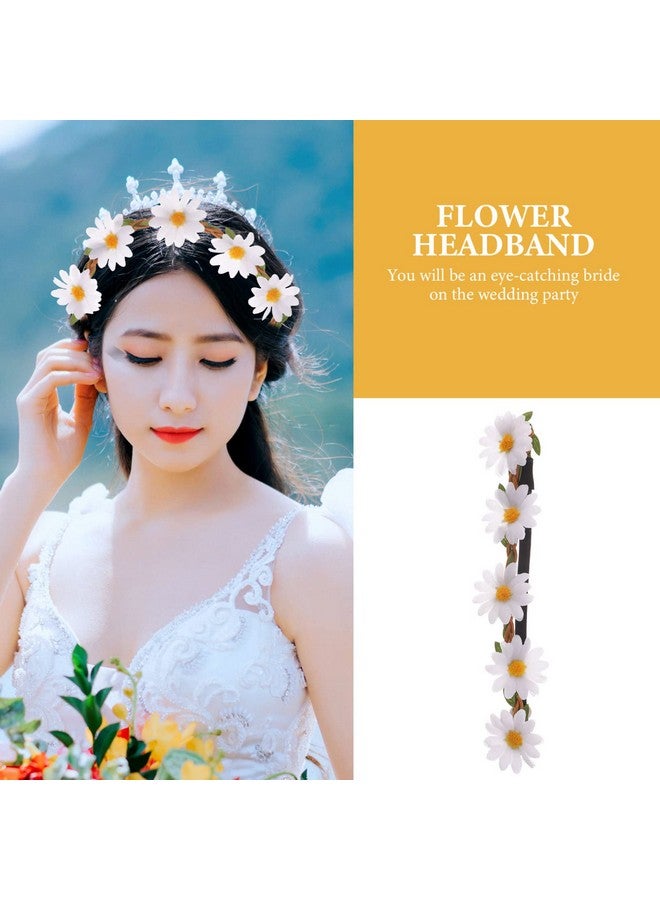 minkissy Daisy Flower Crown Daisy Party Headband 10Pcs Flower Girl Headpiece White Daisy Party Decorations Festival Wedding Party Beach Vacation Decoration Holiday Gifts - Image 4