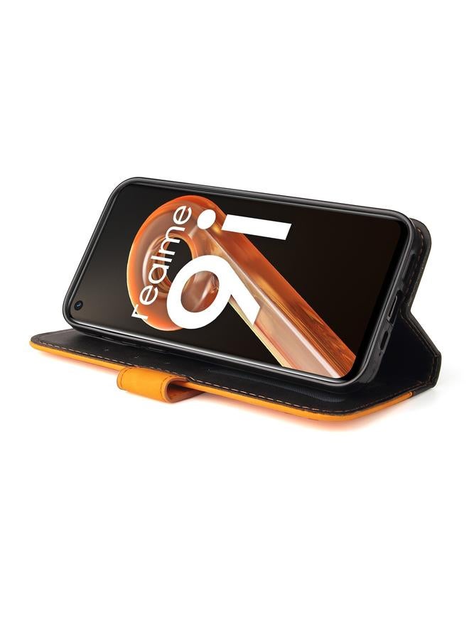 S-TOP Case For OPPO Realme 9i/A36 4G/A76 4G Overseas Version Stitching-Color PU Leather Phone Case - Image 5