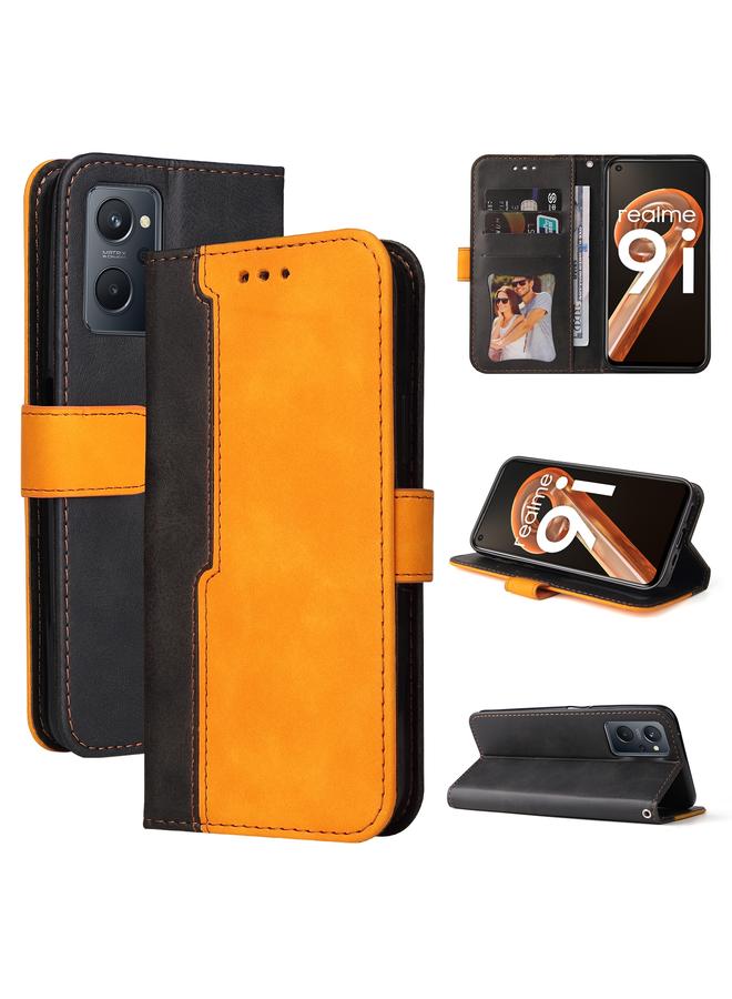 S-TOP Case For OPPO Realme 9i/A36 4G/A76 4G Overseas Version Stitching-Color PU Leather Phone Case - Image 1