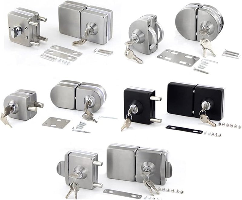 Stainless Steel Door Lock With 3 Keys No Drilling Required For Office Bathroom Color 358B - Image 4