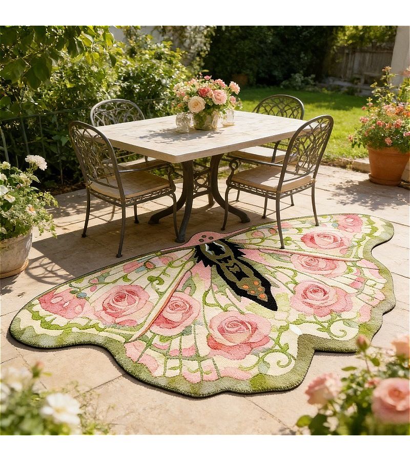Faux Imitation Cashmere 900g 9mm Floral Bedroom Rug 25.59x43.31inch Light Luxury Plush - Image 2