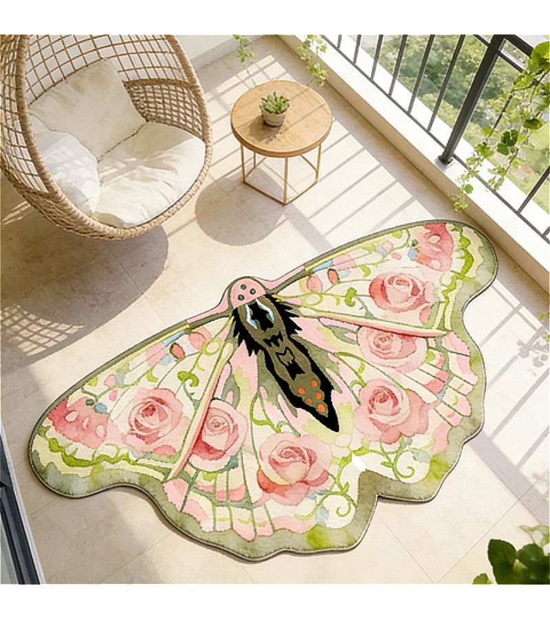 Faux Imitation Cashmere 900g 9mm Floral Bedroom Rug 25.59x43.31inch Light Luxury Plush - Image 5