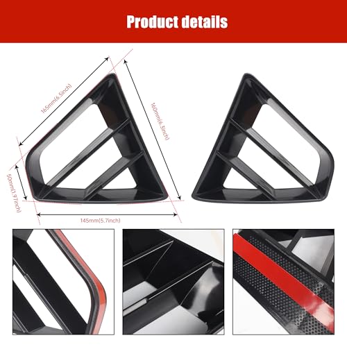 KAKABAS Two Black Modified Radiator Grille Inserts for Ford Mustang GT 2018-2023,Front Upper Grille Inserts for Ford Mustang GT 2018-2023, (left and right), Replace P/N #JR3B-8200-AB - Image 3