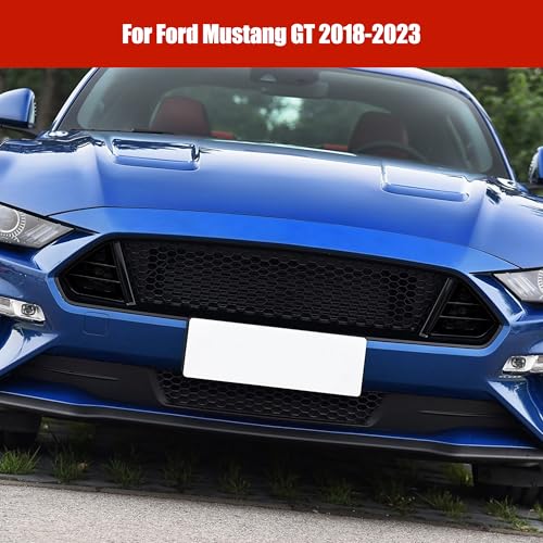 KAKABAS Two Black Modified Radiator Grille Inserts for Ford Mustang GT 2018-2023,Front Upper Grille Inserts for Ford Mustang GT 2018-2023, (left and right), Replace P/N #JR3B-8200-AB - Image 4