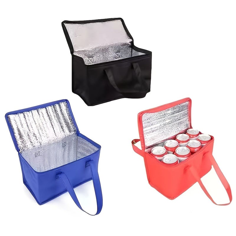 Black Insulated Lunch Cooler Bag For Dad Portable Durable Foil Fresh Drink Beer - Image 1