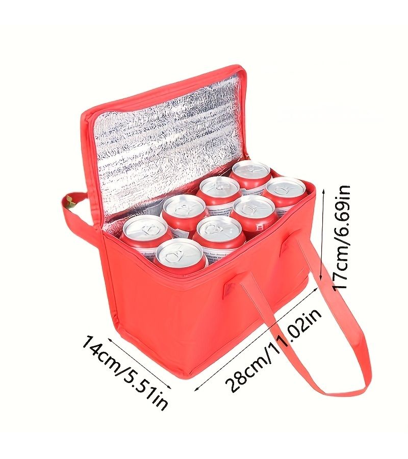 Black Insulated Lunch Cooler Bag For Dad Portable Durable Foil Fresh Drink Beer - Image 5