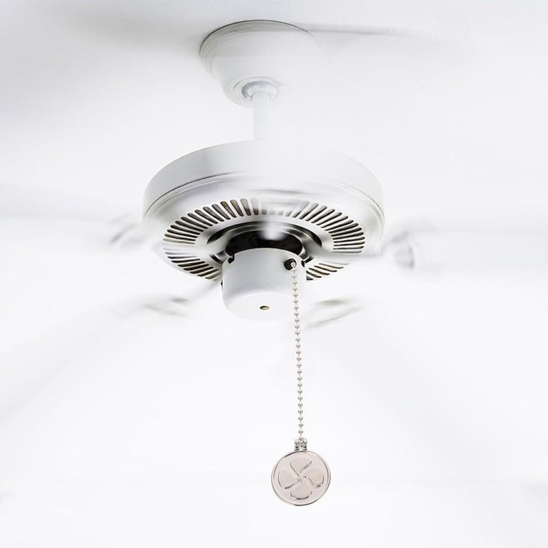 Silver Ceiling Fan Pull Chain Extension 2 Pcs With Metal Pendant Light Fixture Replacement - Image 4