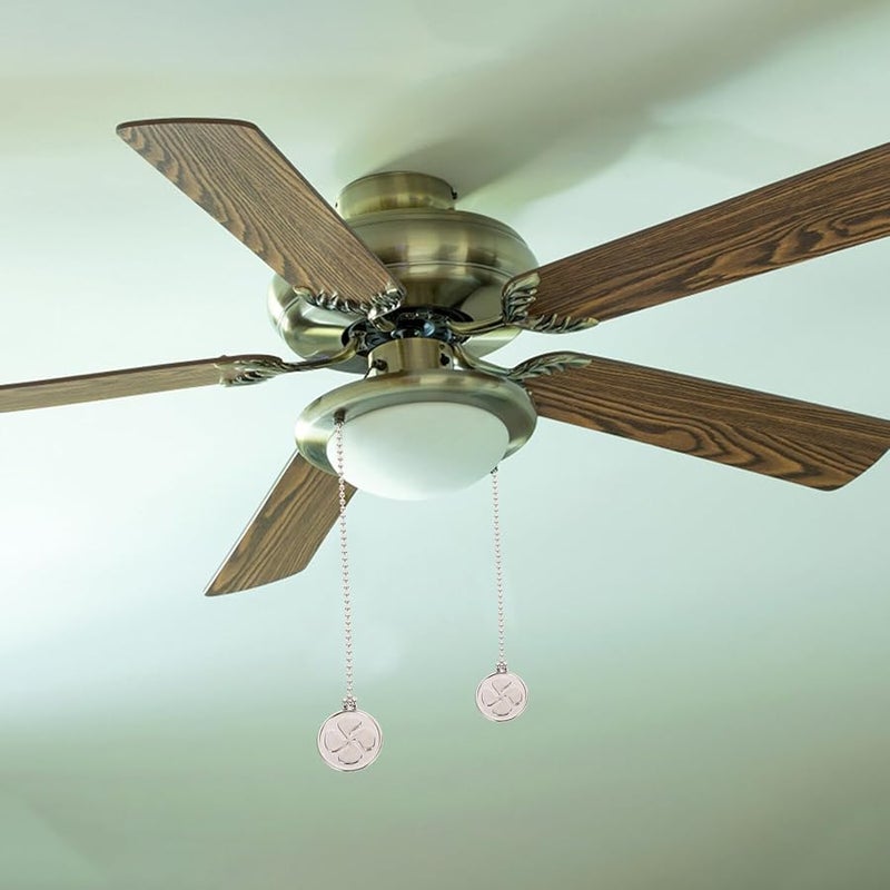 Silver Ceiling Fan Pull Chain Extension 2 Pcs With Metal Pendant Light Fixture Replacement - Image 5