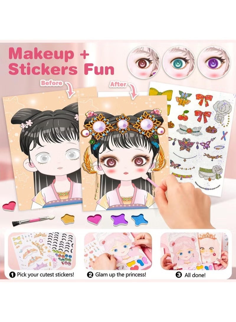 Art Craft Activity for Kids, Paper Craft Kits - Paper Makeup DIY Girls Toy Kit with Diamond Painting & Princess Dress Up Set, Ideal Birthday Gift for Girls Ages 4 5 6 7 8 9+ Year Old - Image 4