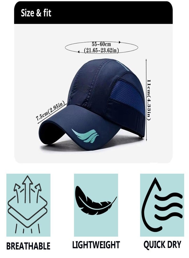أتش أس آر قبعة رياضية صيفية أنيقة وخفيفة الوزن وجيدة التهوية من HSR للجنسين، مصنوعة من البوليستر، مزودة بإبزيم قابل للتعديل، توفر حماية من الأشعة فوق البنفسجية والشمس، مثالية للسفر والمشي لمسافات طويلة والبستنة وصيد الأسماك، باللون الأزرق. - Image 5