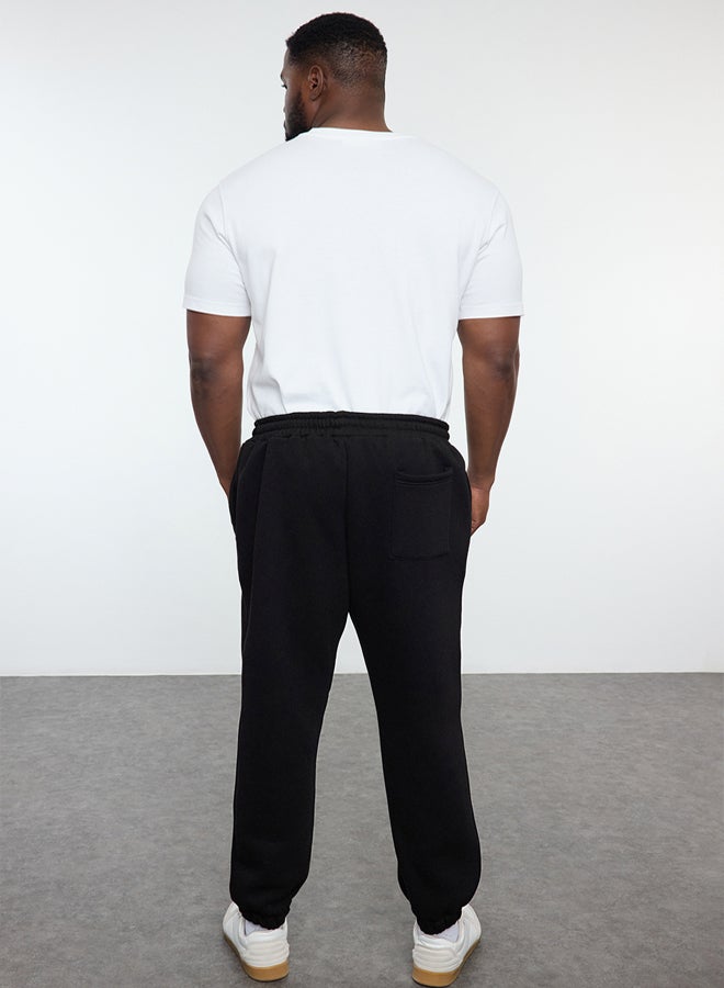 trendyol Plus Size Black Oversize/Wide Cut Pocket Labeled Sweatpants TMNAW25AJ00001 - Image 5