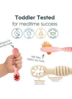 Dominy Baby Spoons Set,4 Pcs Toddler Food-Grade Silicone Training Spoons,Self-Feeding Spoon and Pre-Spoon Set,BPA-Free Safe Feeding Spoons,Baby Led Weaning Feeding Utensils Supplies  - Image 5