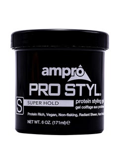 AmPro Pro Styl Styling Gel - Protects and Strengthens Your Strands - Non-Flaking, Alcohol Free, Vegan Formula - Flexible, Touchable Hold for All Hair Textures - Super Hold - 6 oz