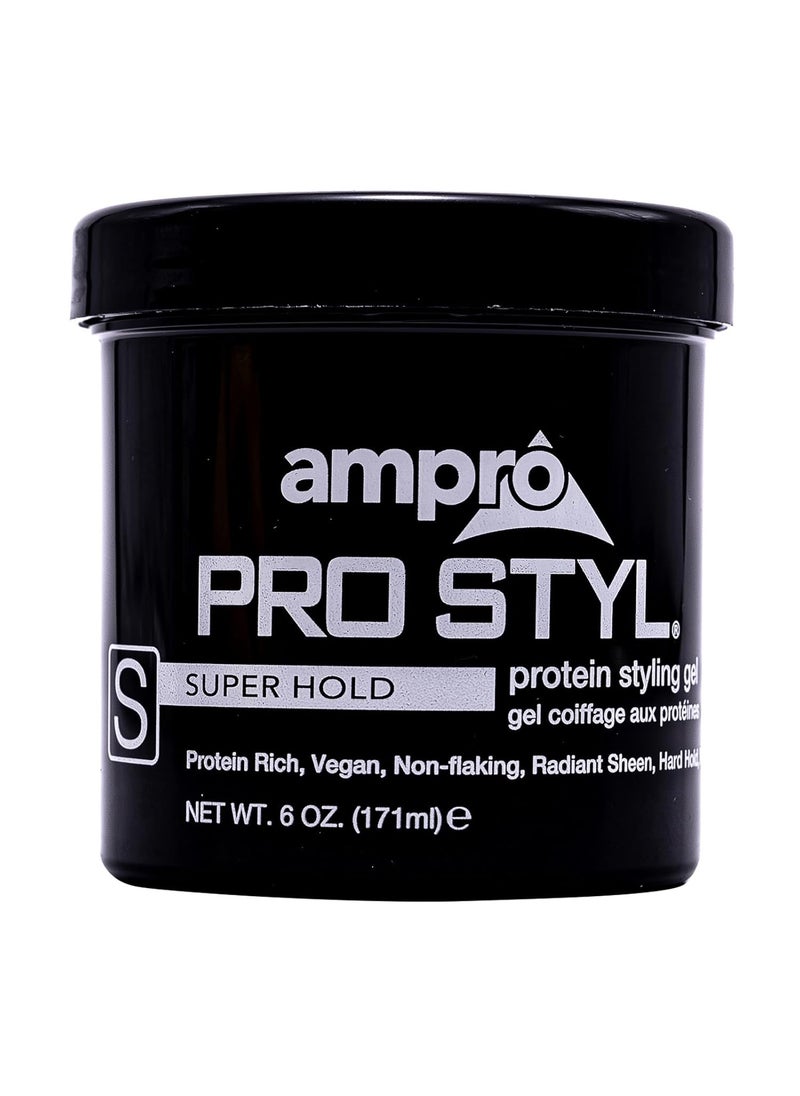 Ampro - AmPro Pro Styl Styling Gel - Protects and Strengthens Your Strands - Non-Flaking, Alcohol Free, Vegan Formula - Flexible, Touchable Hold for All Hair Textures - Super Hold - 6 oz - Image 1