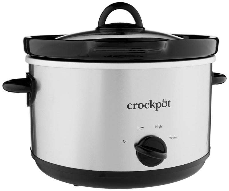 Crock-Pot 5-Quart Smudgeproof Round Manual Slow Cooker with Dipper Silver - Image 1
