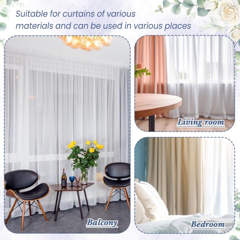 Suncalla 10.9 Yards Translucent Pleated Curtain Rod Tape, White Nylon Pleating Sewing Tape, for Hooks Used to Make Home Decor Items, Curtain Accessory for DIY Lover Sewing Room(3.8 Inch Wide) - Image 3