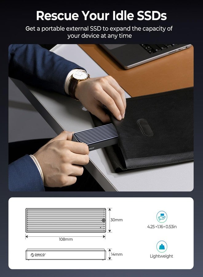 ORICO M.2 NVMe SSD Enclosure, USB 3.1 Gen 2 (10 Gbps) PCIe External Adapter NVMe Case for 2230/2242/2260/2280 M.2 SSD up to 8TB, UASP Supported - M2PV - Image 5