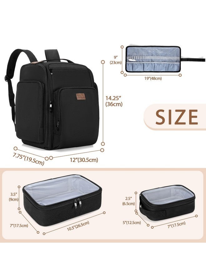 BAFASO Makeup Backpack With 4 Inner Removable Pouches And 1 Makeup Brush Bag, Travel Makeup Case With Multiple Storage Space For Makeup And Hair Supplies, Black - Image 5