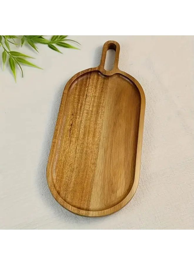 Creative Hardwood Oval Fruit Tray Multipurpose Cheese Meat Bread Dessert Platter Kitchen Storage - Image 4