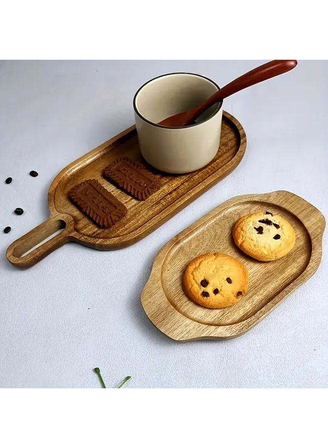 Creative Hardwood Oval Fruit Tray Multipurpose Cheese Meat Bread Dessert Platter Kitchen Storage - Image 5
