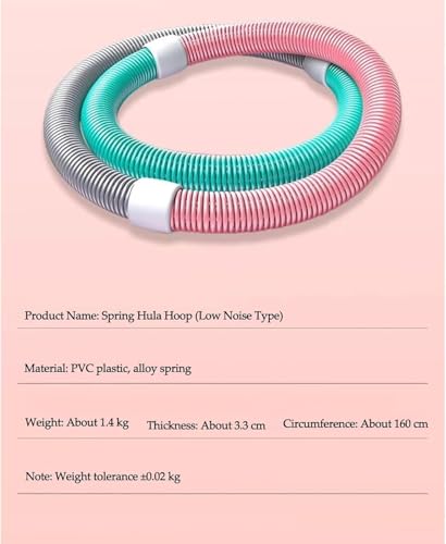 LAOGUATON Adjustable Spring Hula Hoop, 3.3 Lbs, Pink/Teal/Gray, Foldable Fitness Waist Trainer for Women - Image 5