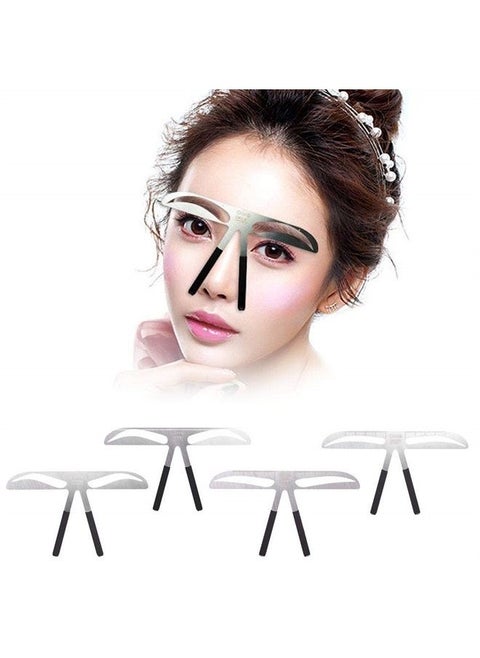Eyebrow Template, 4 Types Eyebrow Stencil Permanent Eyebrow Wooler Eyebrow Measure Balance Extension Ruler Eyebrow Shape Stensil Eyebrow Makeup Tool Draw Eyebrow Eyebrow Type Position Measurement(3#)