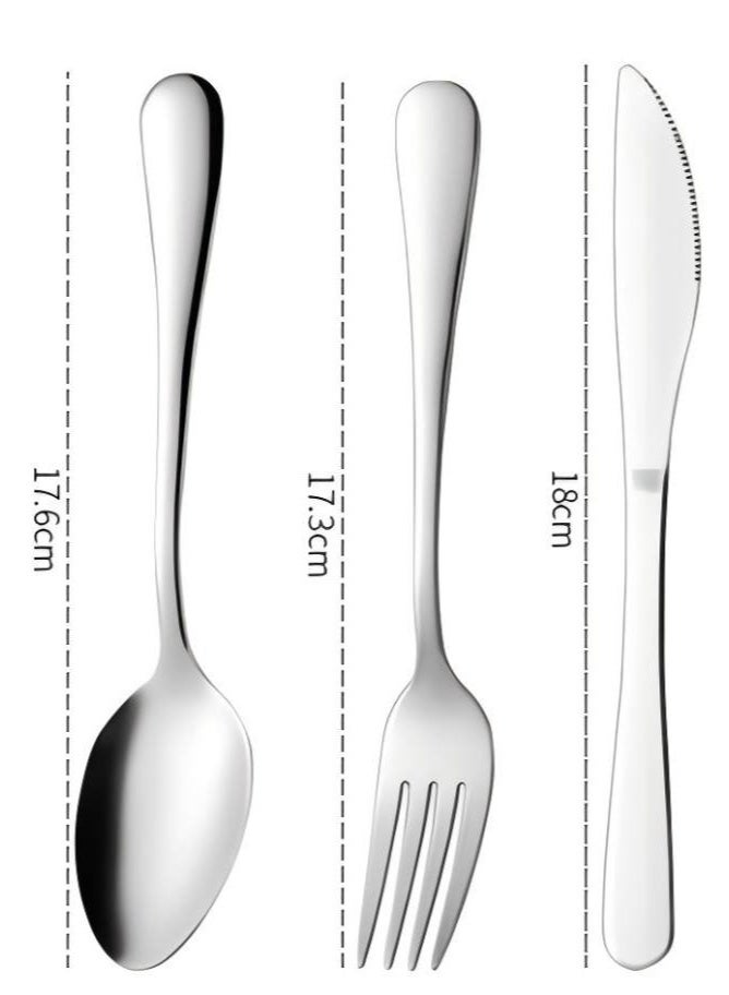 EFUMKE 3 portable 304 stainless steel knives, forks and spoons suitable for picnics, travel parties, banquets and other places - Image 1