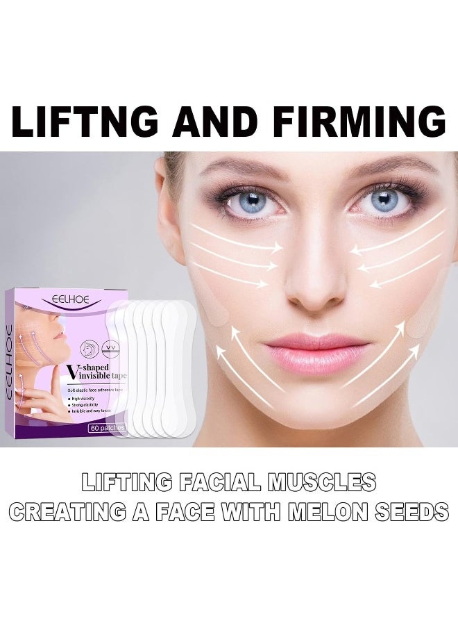 SUNNEEN Lifting Patch 60Pcs/Box V-shaped Invisible Tape Skin-friendly Elastic Waterproof Lasting Face Lifting Adhesive Tape