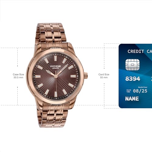 Sonata Poze 6 Cinnamon City Gents Quartz Brown Round Dial Men's Watch | Stainless Steel Strap Material | Watches for Men Analog - SP70080KM02 - Image 3