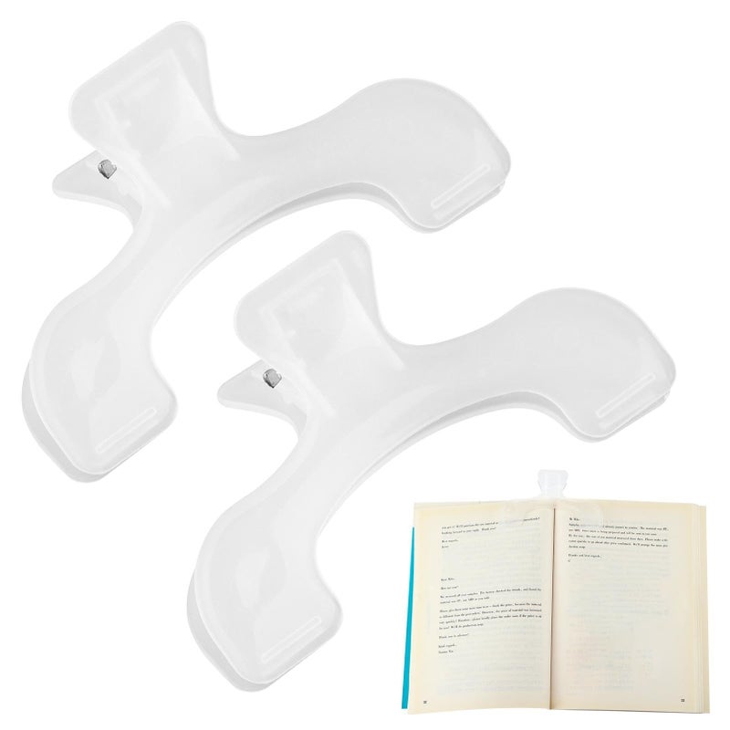 Restynic 2PCS Book Page Holders for Reading, Transparent Book Clip, Page Holder Bookmark for Reading Teaching and Fixing Manuscripts, Suitable for Teacher Clerk - Image 1