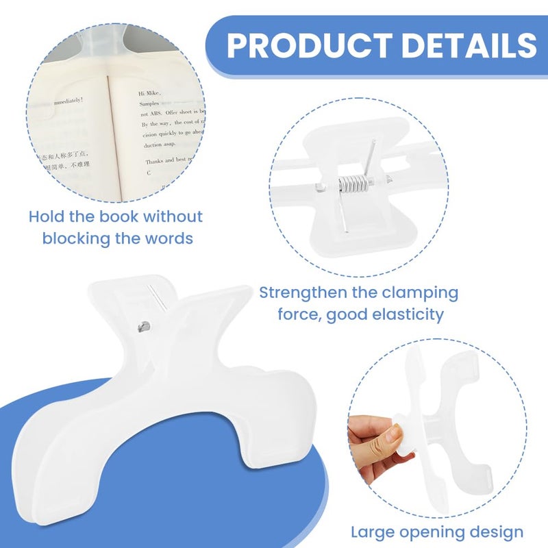 Restynic 2PCS Book Page Holders for Reading, Transparent Book Clip, Page Holder Bookmark for Reading Teaching and Fixing Manuscripts, Suitable for Teacher Clerk - Image 3
