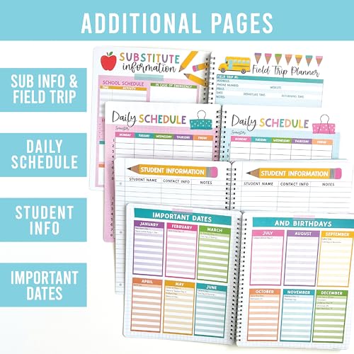 Hadley Designs Teacher Planner 2025-2026 – Undated Teacher Planners, Homeschool Lesson Planner Book For Teachers Must Haves, Lesson Plan Book For Teachers Classroom Supplies & Appreciation Gifts - Image 4