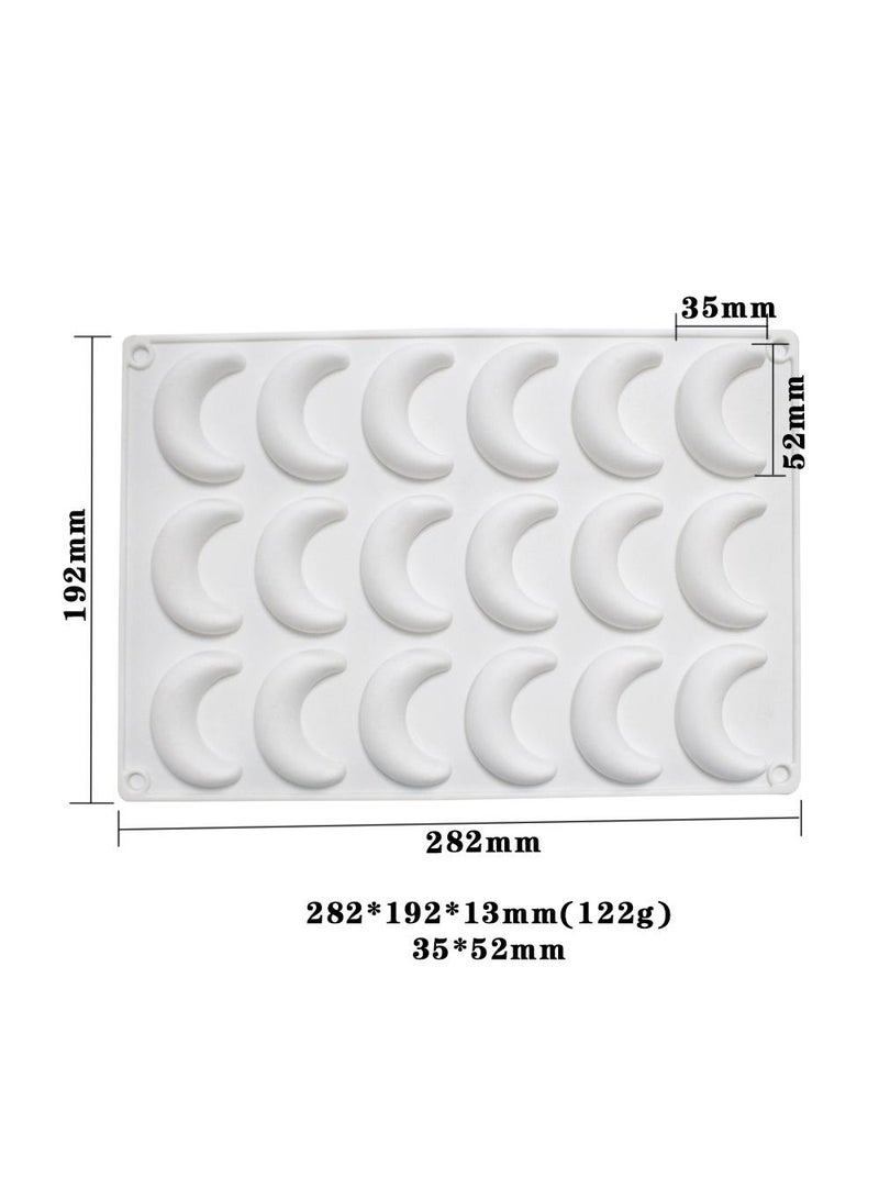 general Small Moon Shape Silicone Cake Mold White