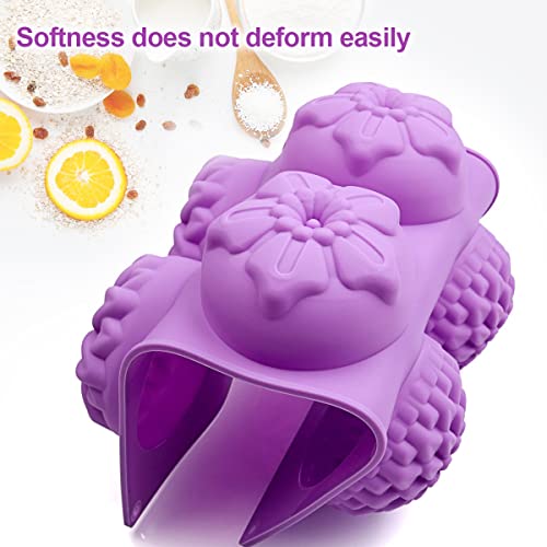 Oligitdi Silicone Cupcake Baking Muffin Mould Silicone 6 Cavity Mixed Flower Cupcake Baking Muffin Candle Soap Mould - Image 3