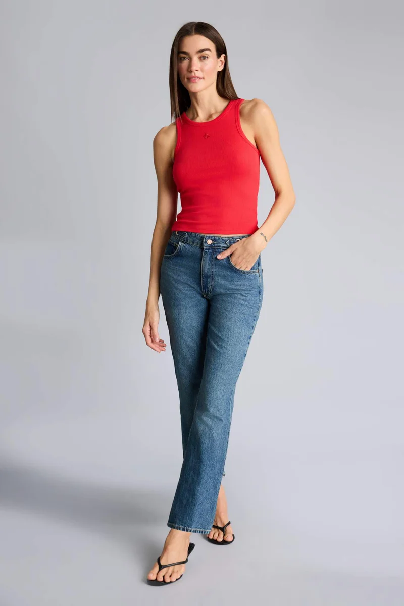 ديفاكتو Slim Fit Camisole Crew Neck Tank Top