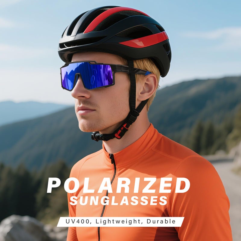 DioKiw 4pcs Polarized Sport Sunglasses Men Cycling Driving Fishing UV Protection Sun Glasses Lightweight Big Frame Mountain Bike Goggles - Image 2