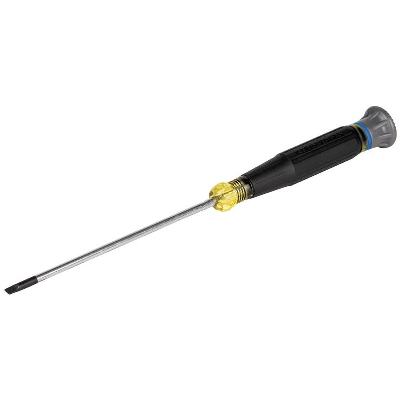 Klein Tools 6254 Mini Precision Screwdriver, 1/8-Inch Slotted, Features Cushion-Grip Handle, Rotating Cap, Color Coded Ring, 4-Inch Shank - Image 1