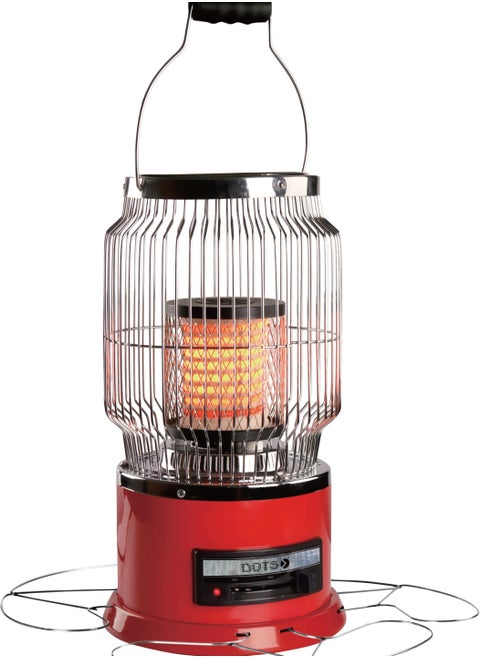 DOTS Round Electric Heater 2000 Watts, Three Levels of Heating, Power Cord Length 1.8 Meters, Red - NI-200R
