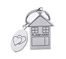 ANGROC 5PCS Folding Metal House Shaped USB 3.0 16GB USB Flash Drive Memory Stick Fold Storage Stick Pen-(Silver) - Image 2